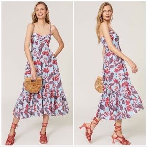 ALC Emilia Floral Midi Dress in Blue Multi